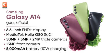 Samsung Galaxy A14 4G with MediaTek Helio G80, 50MP camera launched: price, specifications