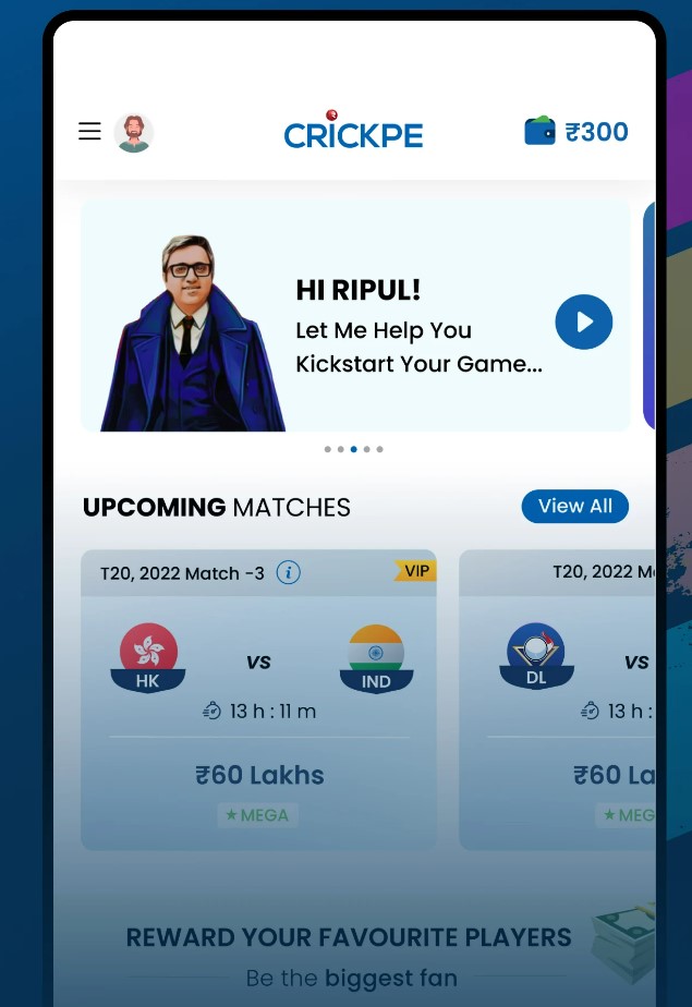 CrickPe fantasy cricket app