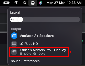 How to change Mac audio output to AirPods