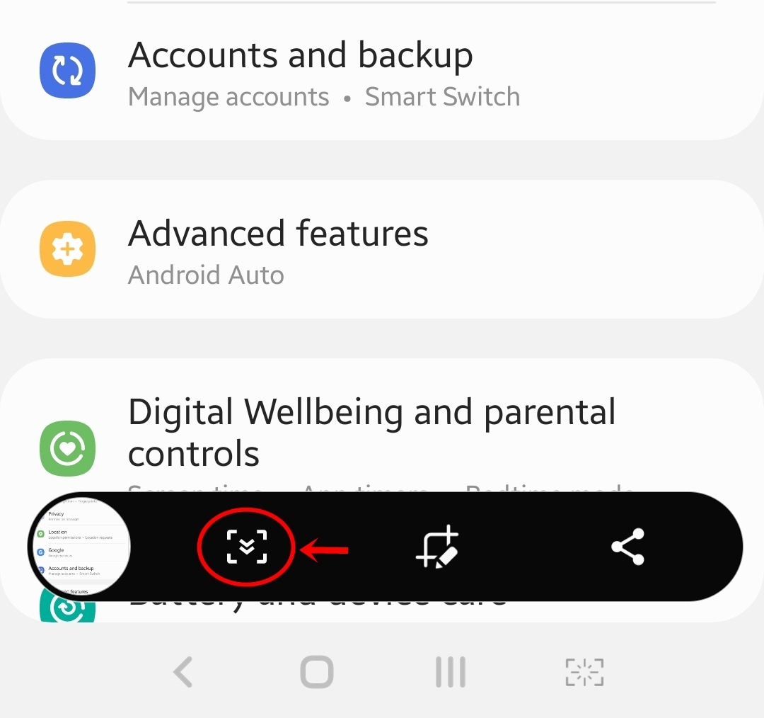 Scrolling screenshots on Android