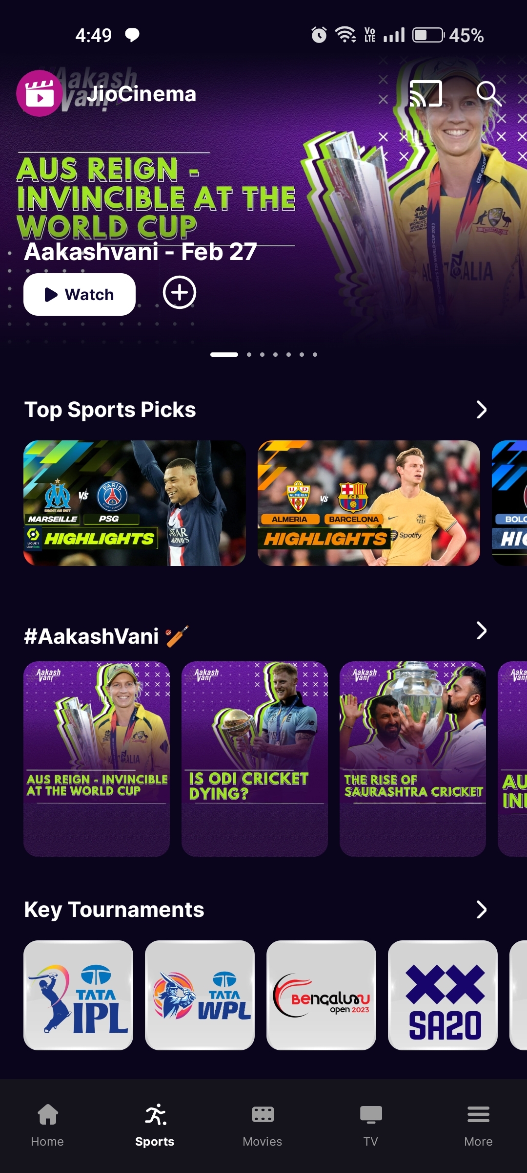 Watch IPL 2023 for free on JioCinema Android