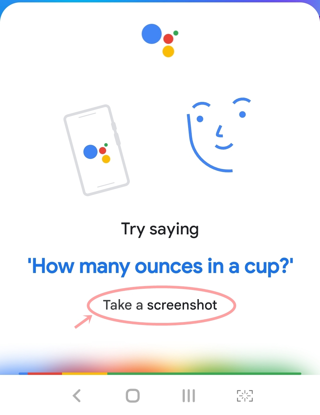 take screenshot via Google Assistant
