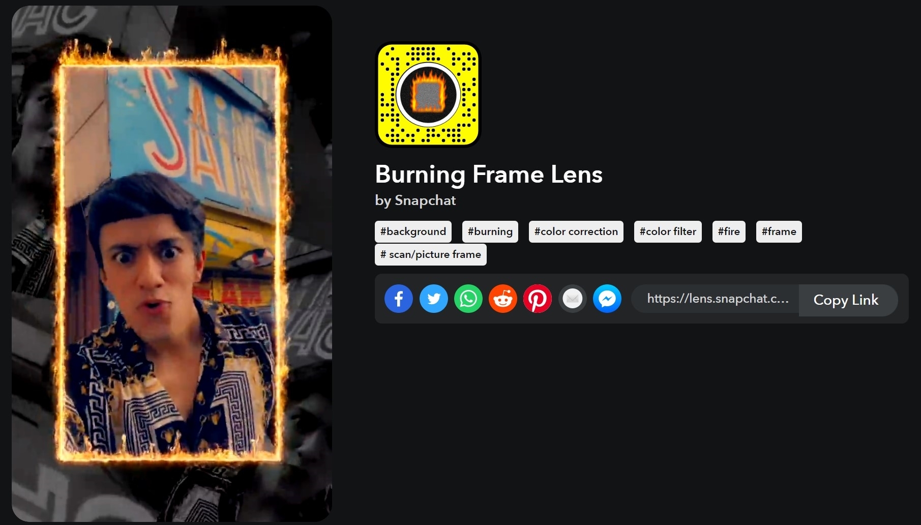 Burning Frame Snapchat filter