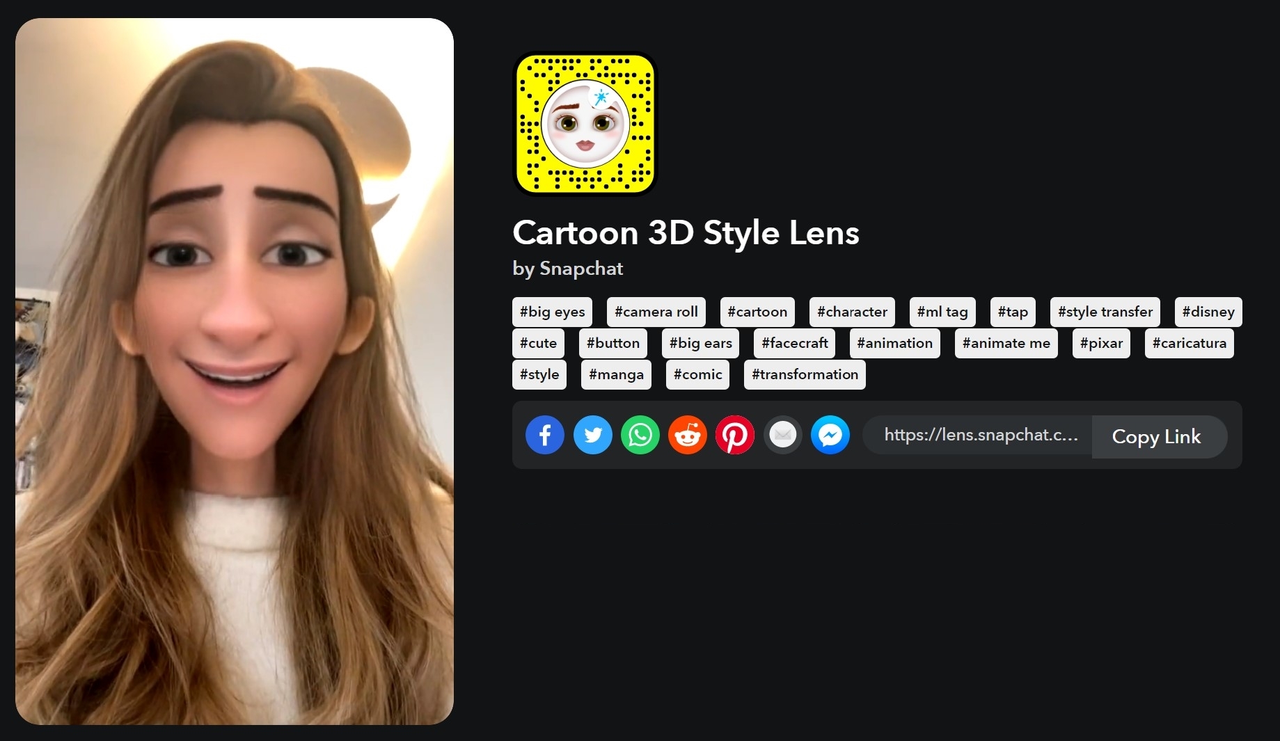 Cartoon 3D style Snapchat