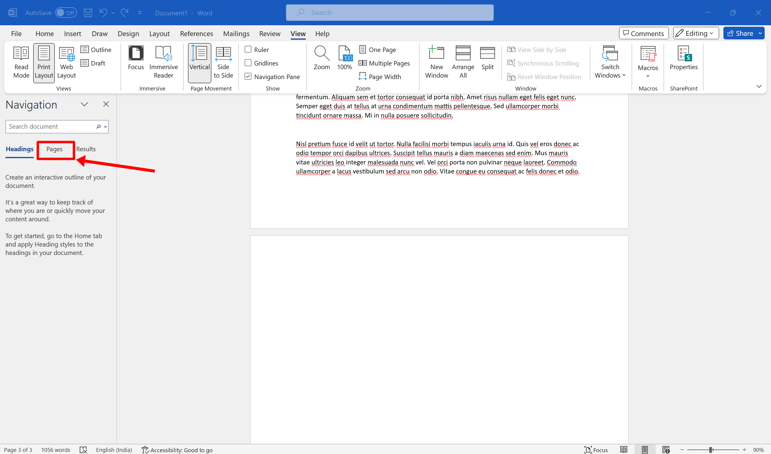 Delete extra blank page in MS Word