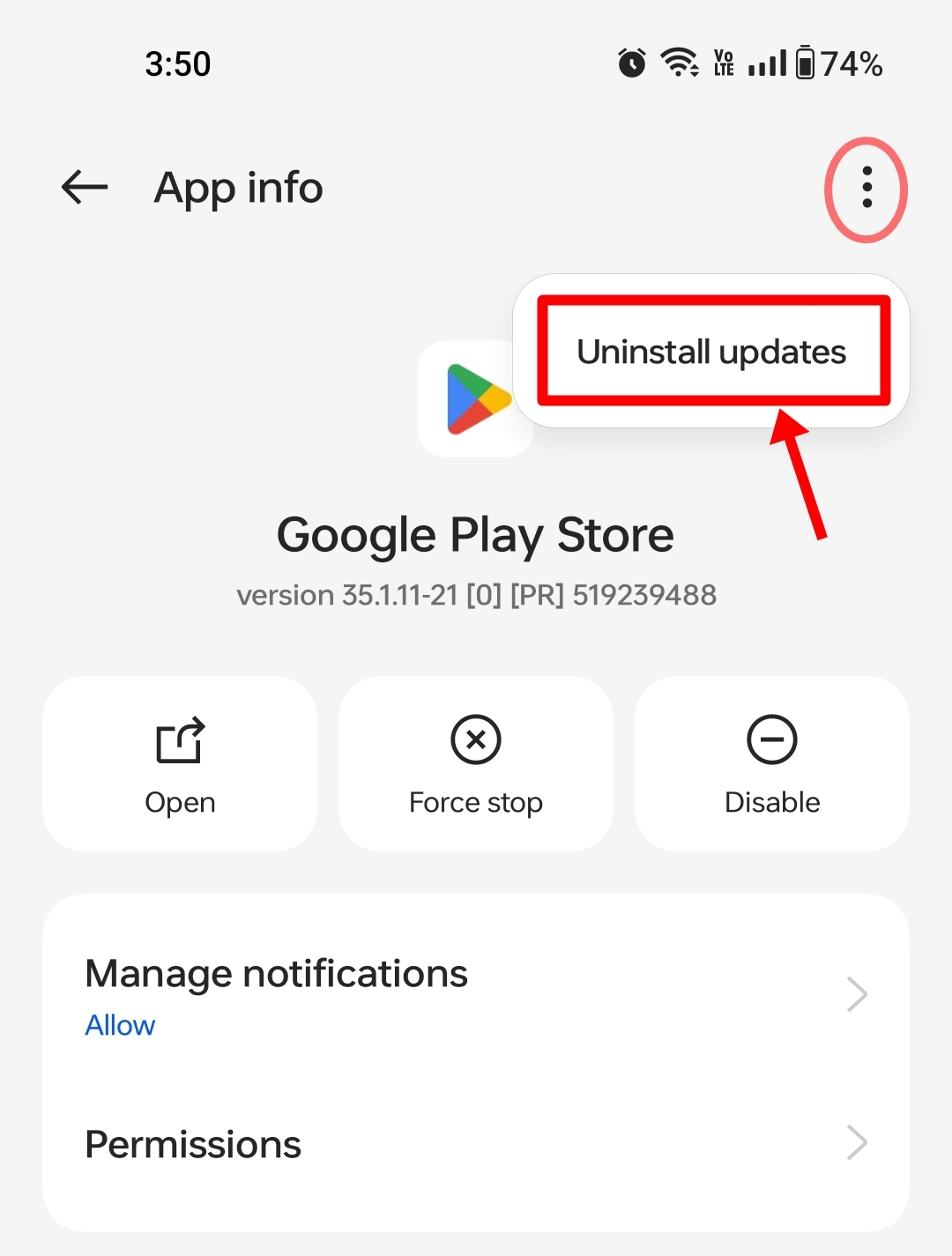 How to open the Google Play Store from Android application