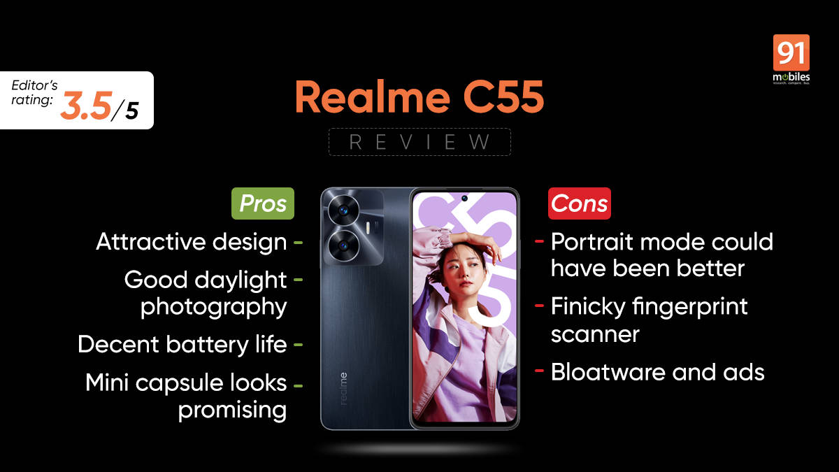 realme C55 Review - Pros and cons, Verdict