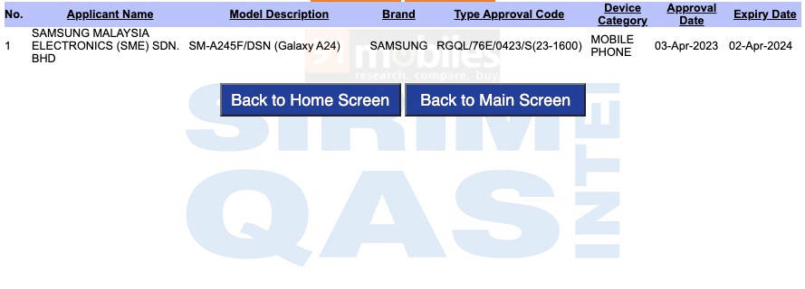 Samsung Galaxy A24 SIRIM