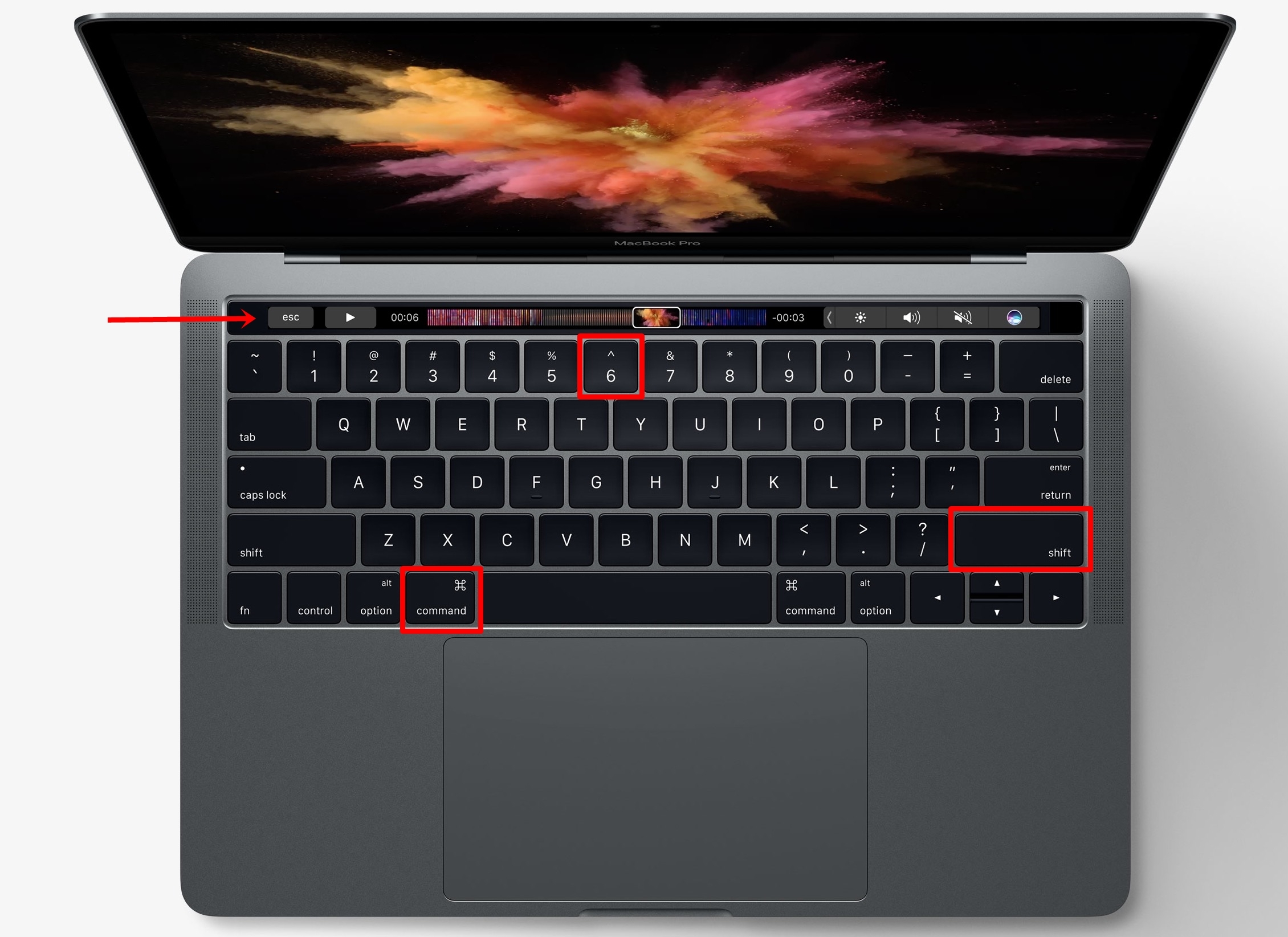 Screenshot on Macbook using Command+Shift+6