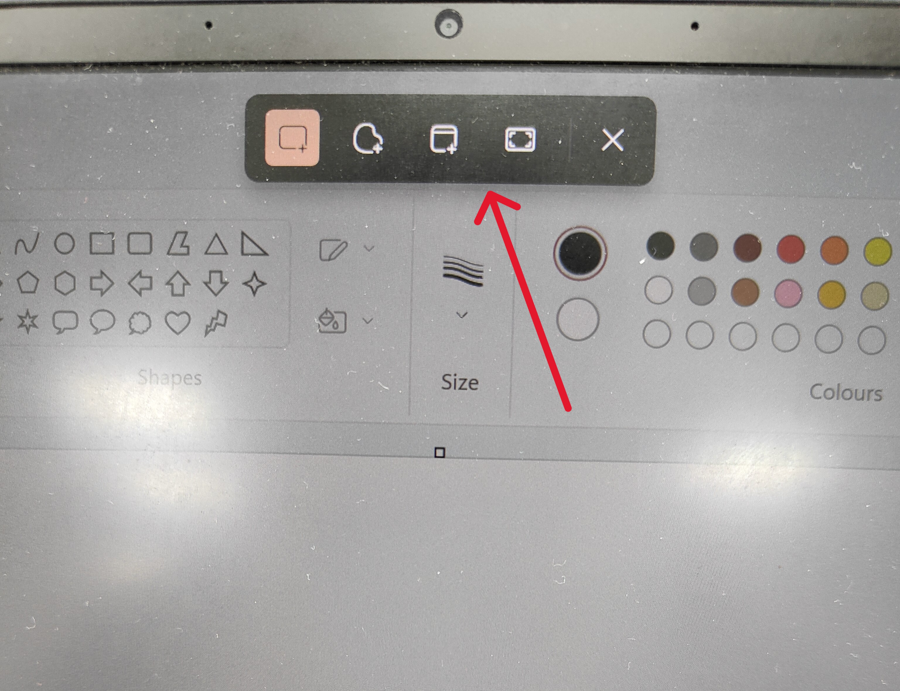 Take screenshot of specific portion using Windows key+Shift+S