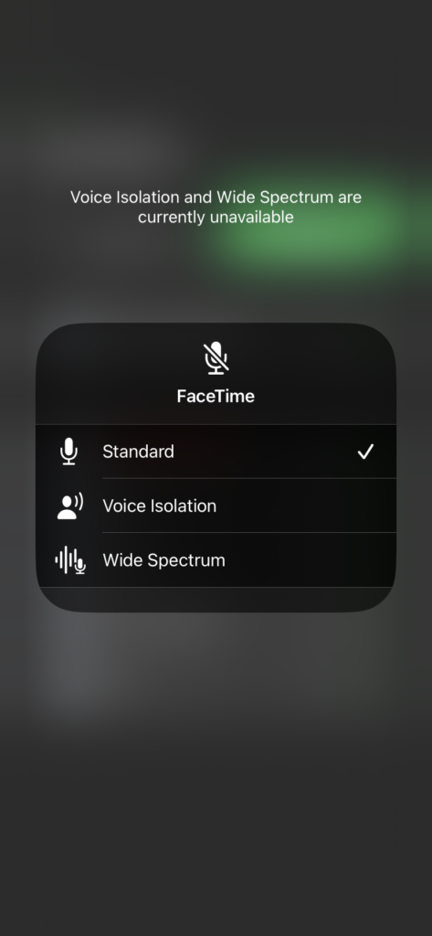 voice isolation facetime