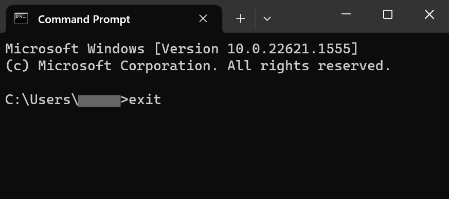 Exit cmd prompt