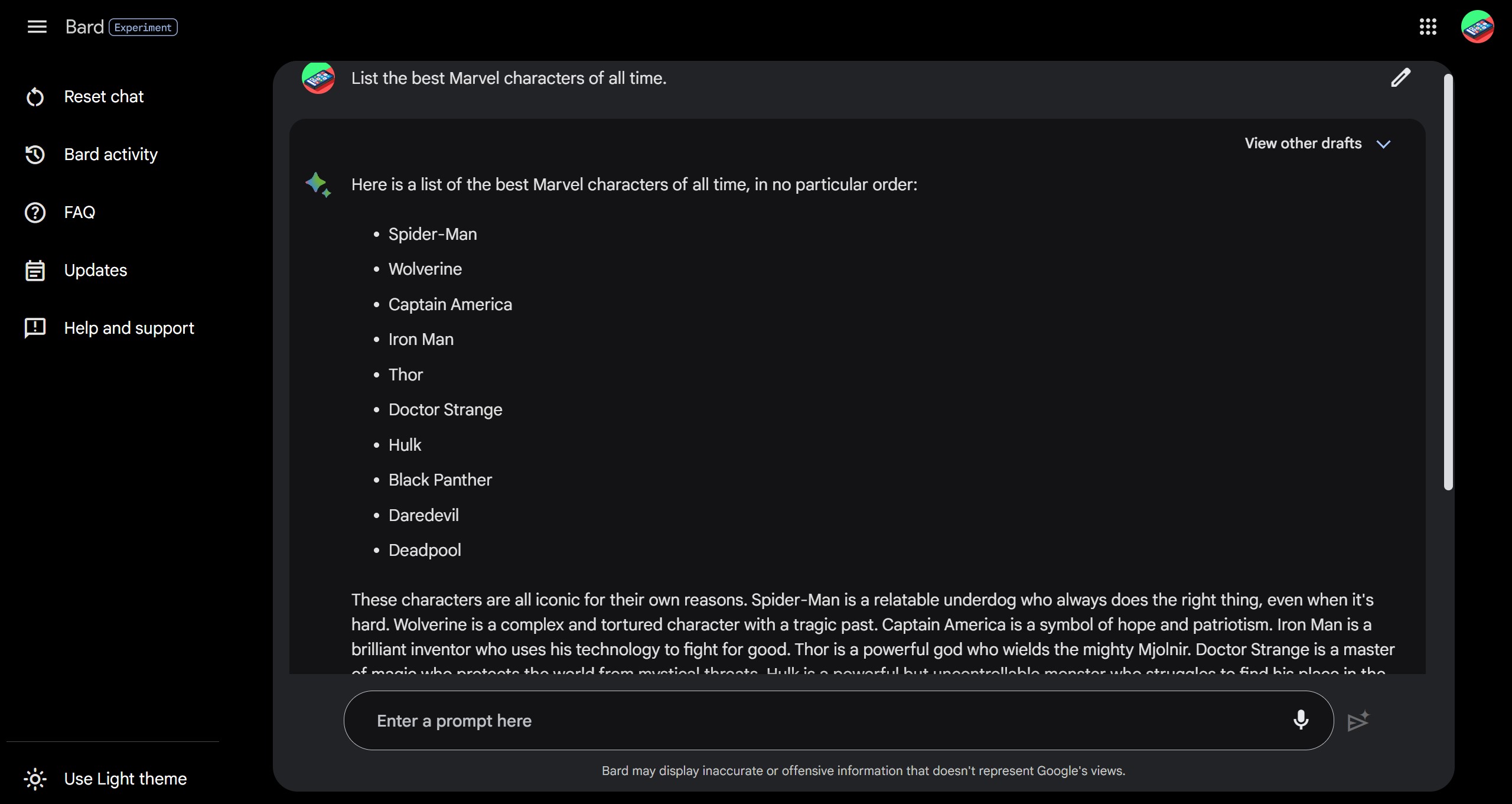 Google Bard AI chatbot