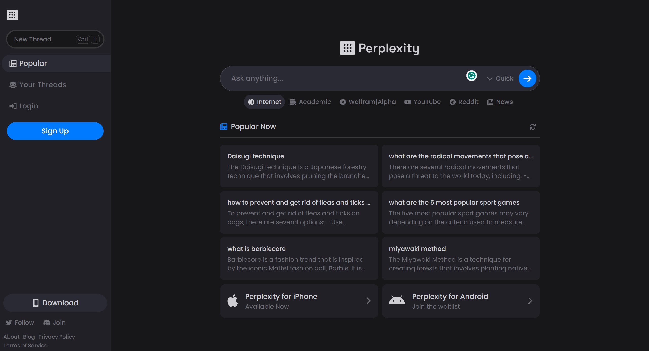 Perplexity AI ChatGPT alternative