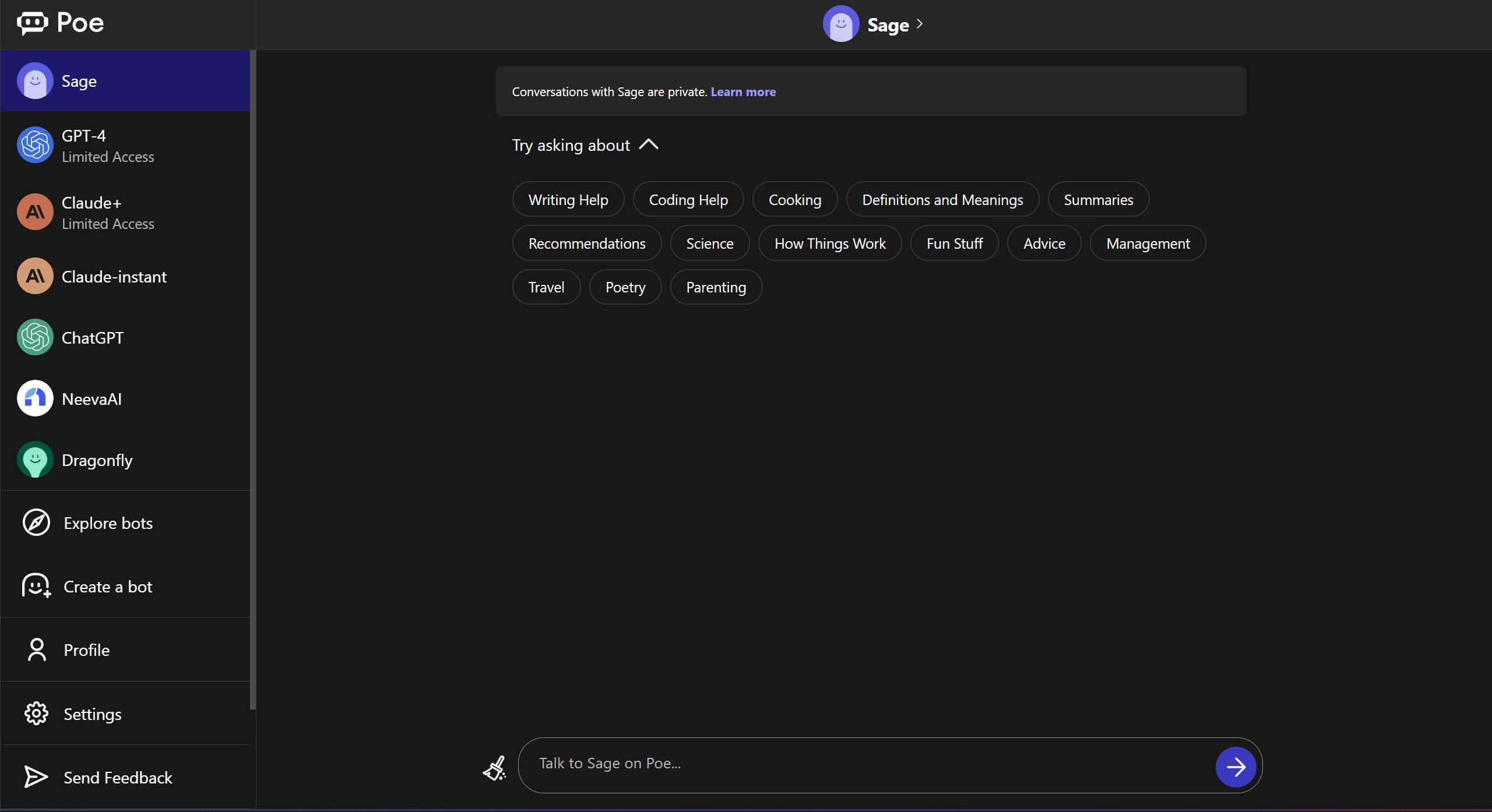 Quora Poe Chat GPT alternative