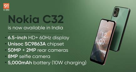 Nokia C32 with 50MP camera setup, 4GB RAM launched in India: price, specifications