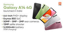 Samsung Galaxy A14 4G with Exynos 850, 50MP camera launched in India: price, specifications