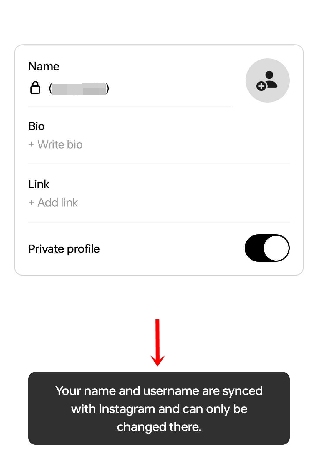 Cannot change Threads username seperately