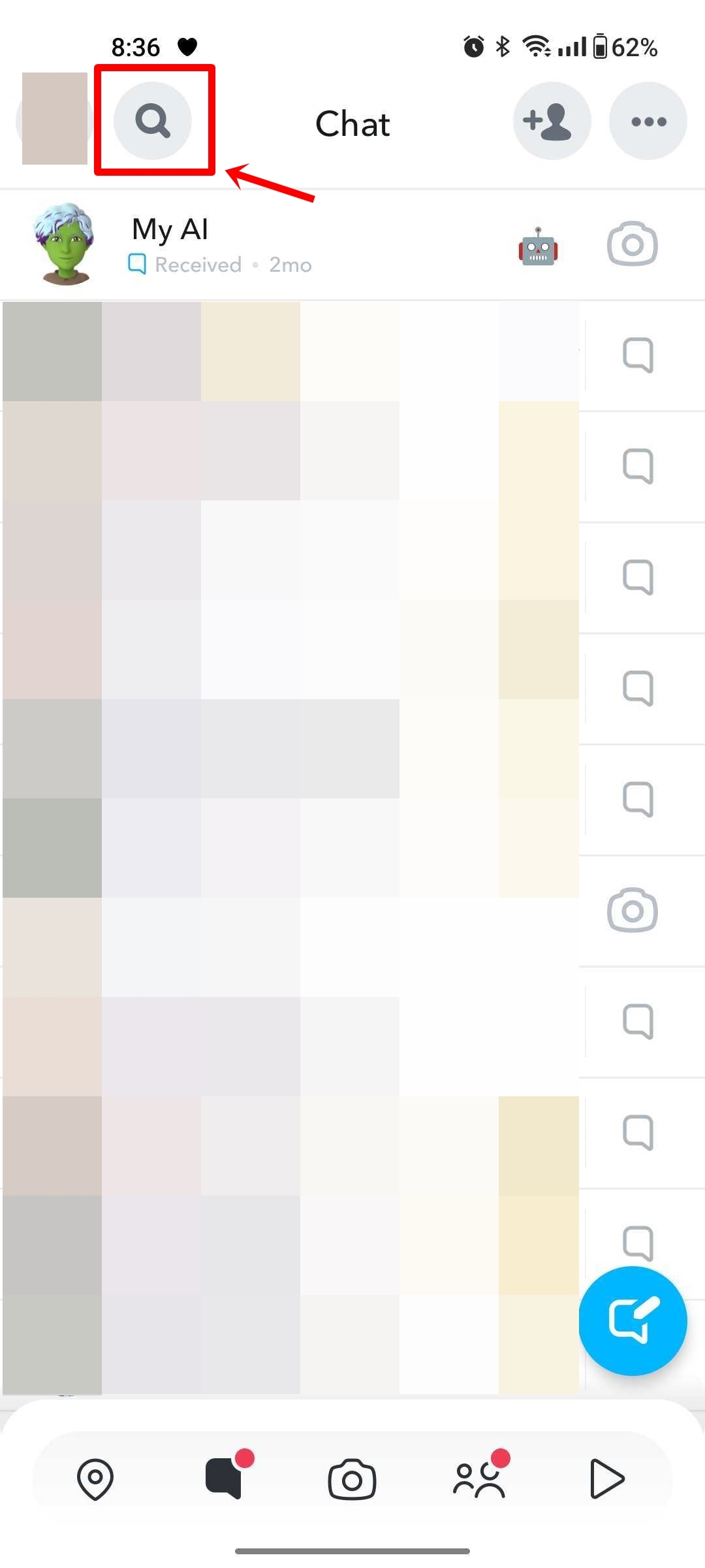 Block someone on Snapchat using search