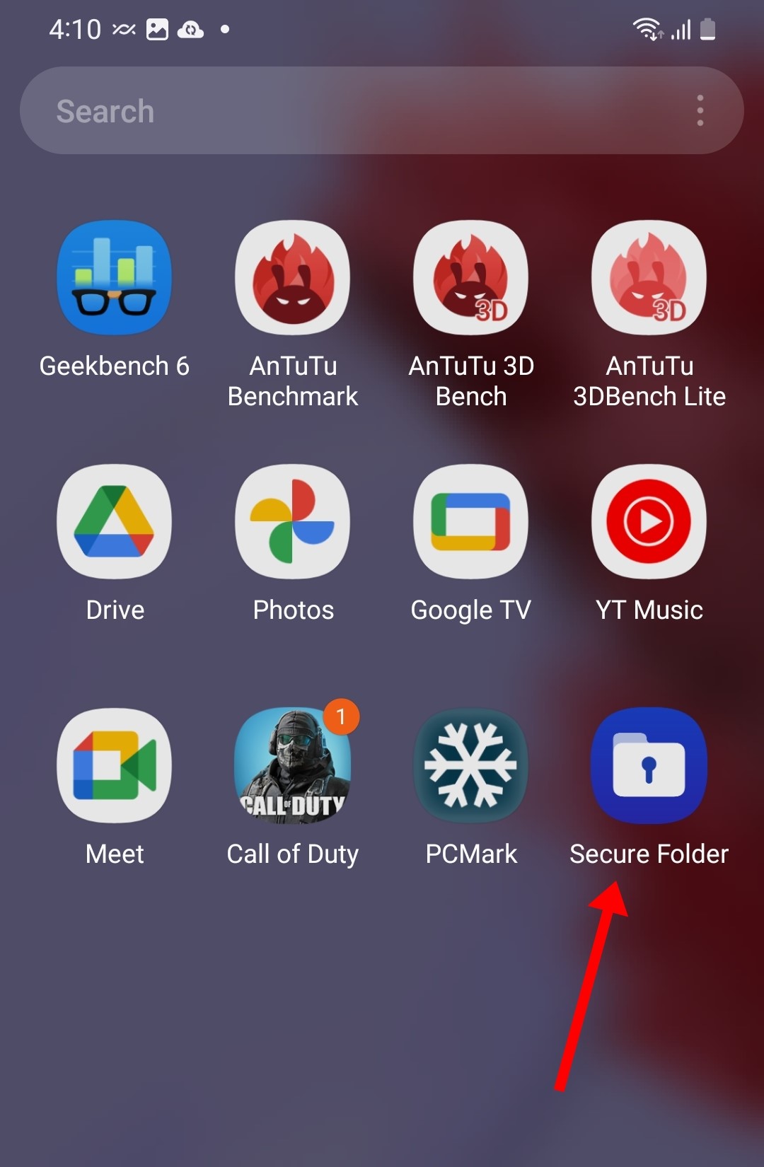 Open hidden apps on Samsung phone through Secure Folder