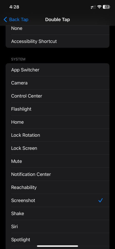Back Tap screenshot
