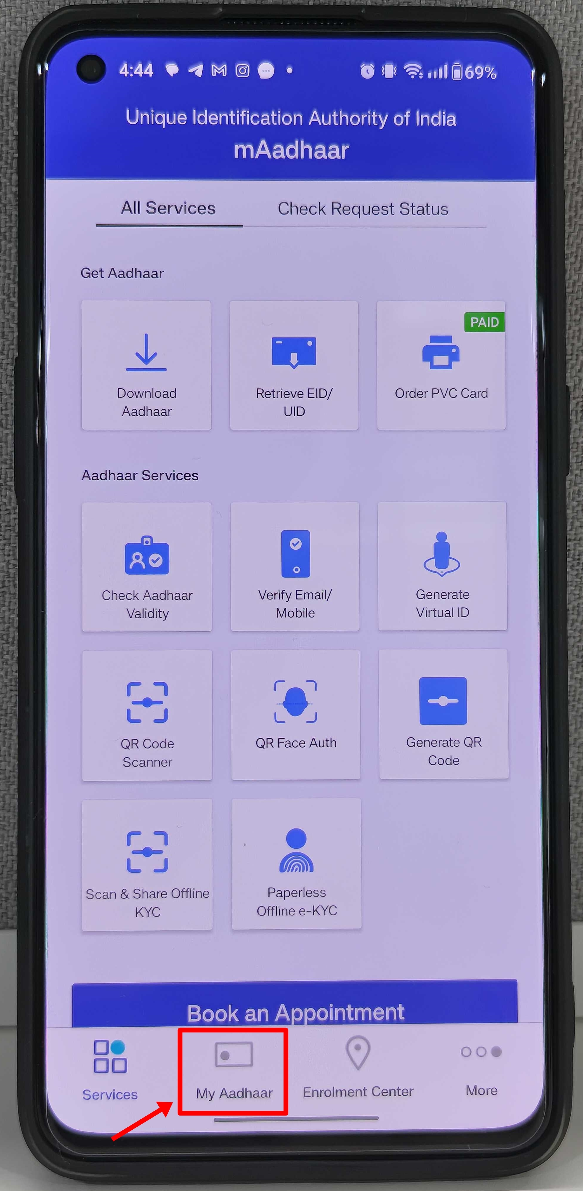 Lock Aadhaar biometrics on phone