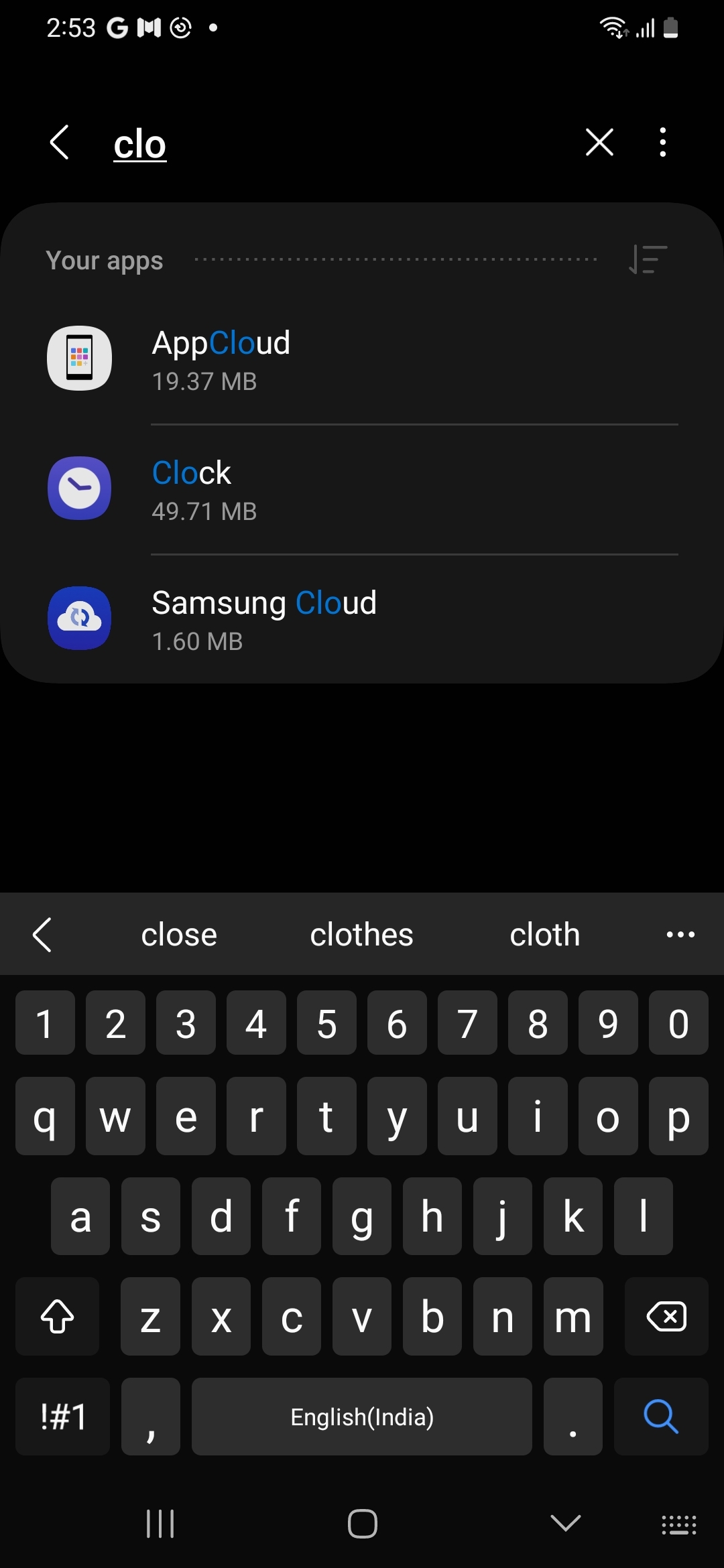 Open hidden apps on Samsung phone through settings