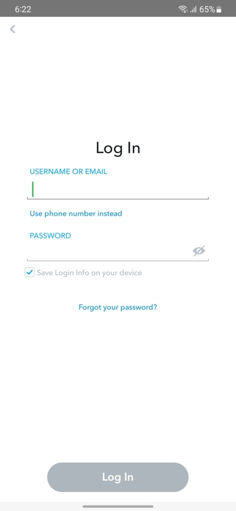 Restore the Snapchat account