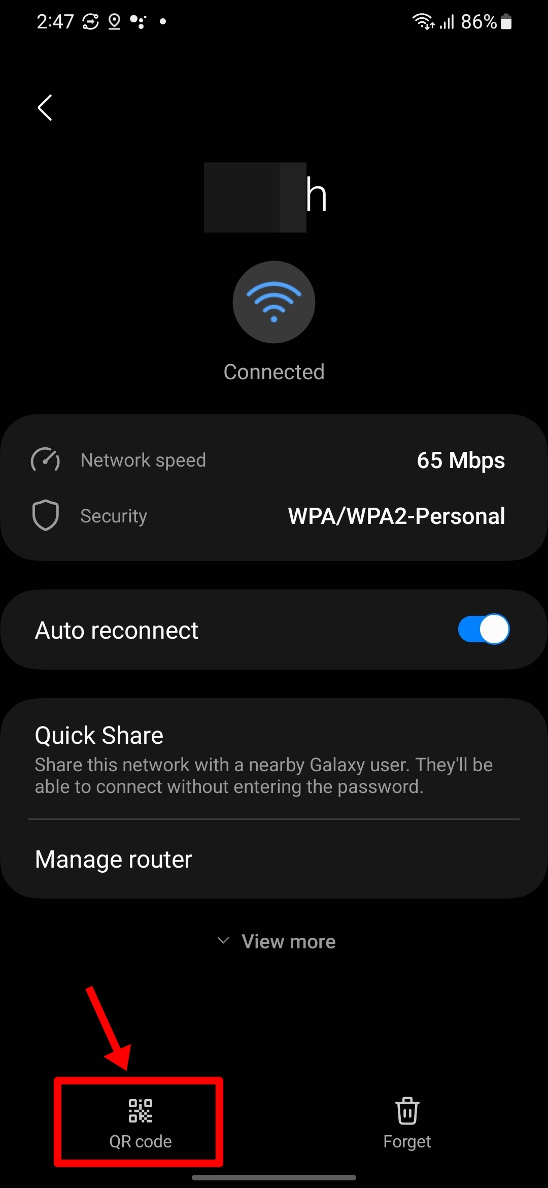 View WiFi password on Samsung phone