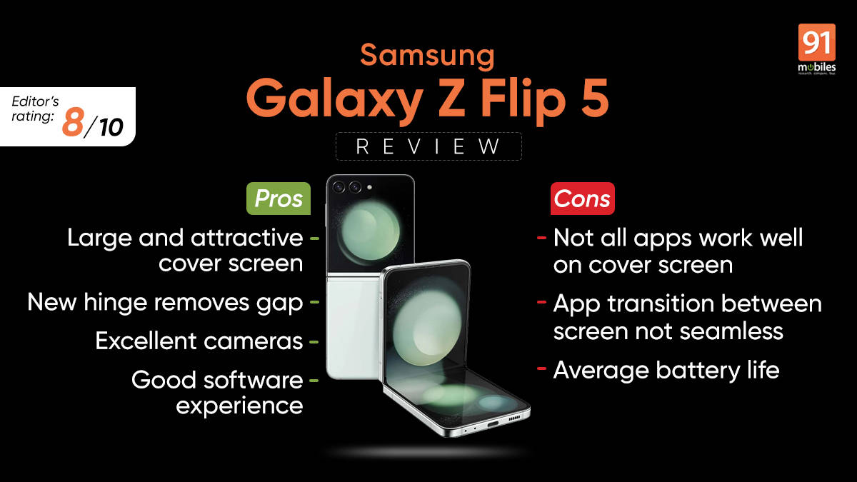 Samsung Galaxy Z Flip5 Review Pros and cons, Verdict 91Mobiles