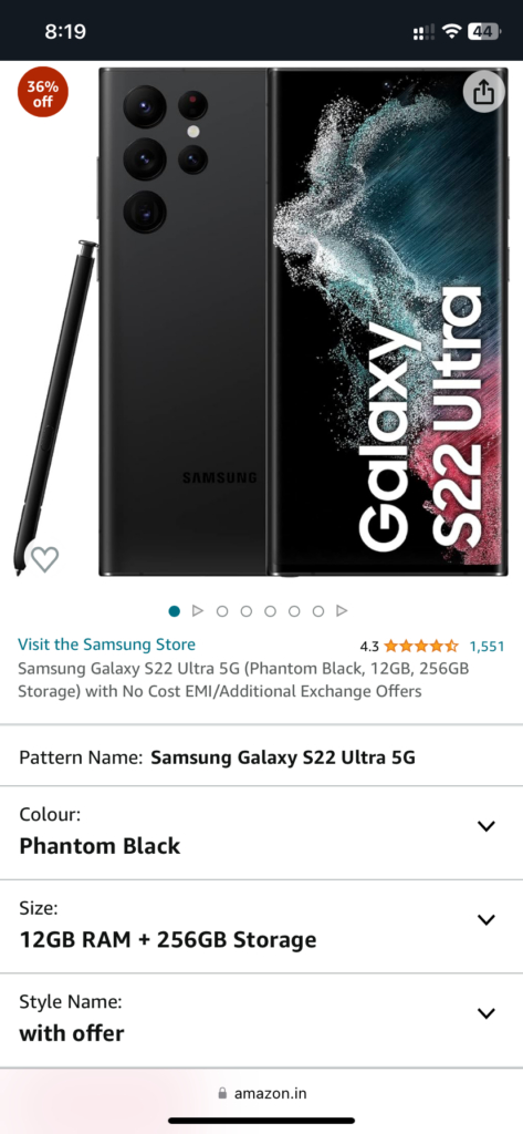 Samsung Galaxy S22 Ultra AmazonSamsung Galaxy S22 Ultra Amazon