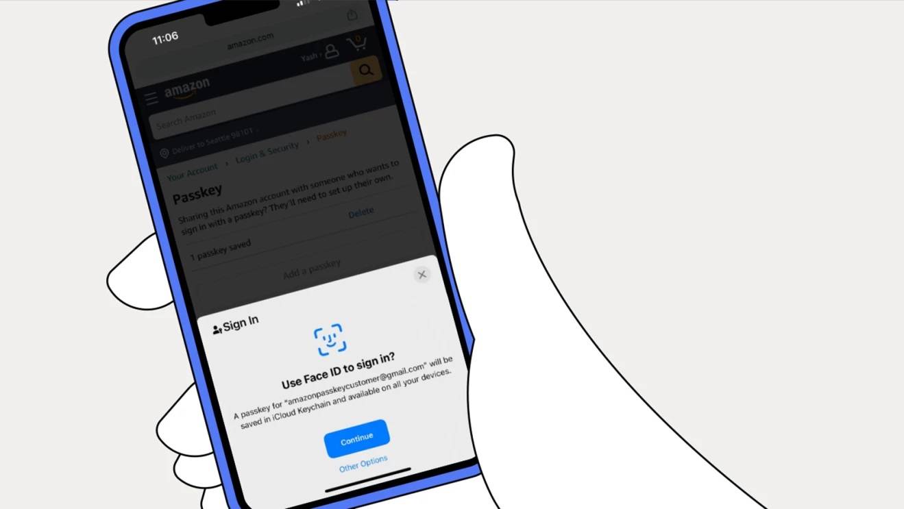 Amazon passkey support announced for iOS; now log in without entering your password