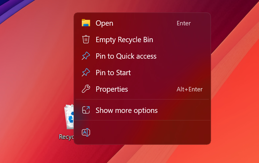Empty recycle bin