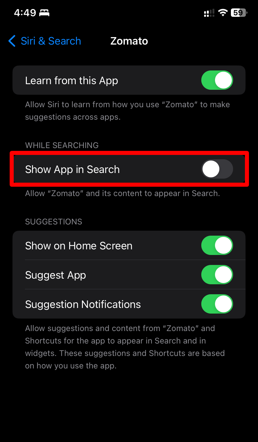 How to hide apps from Siri and homescreen searches