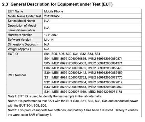 Redmi Note 13 4G FCC Certification