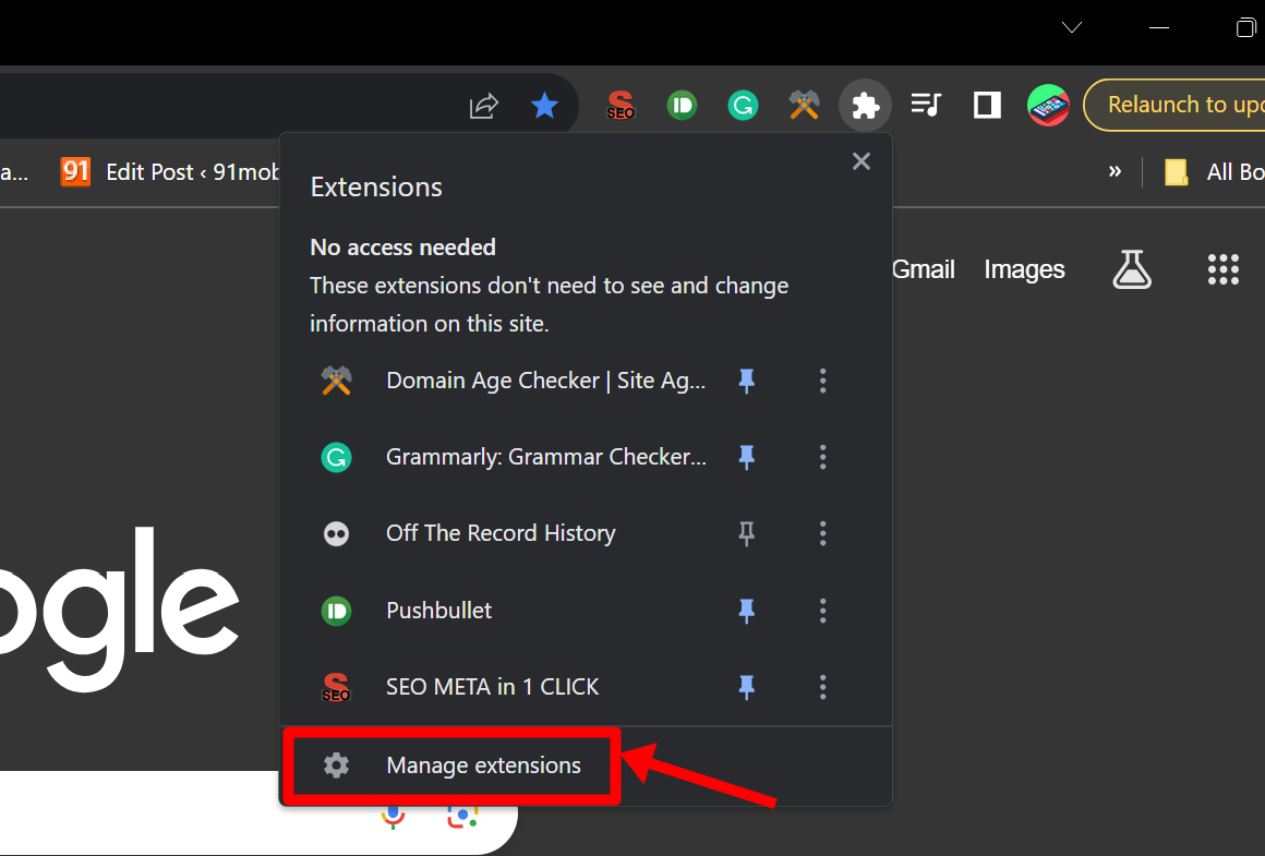 Remove unused browser extensions