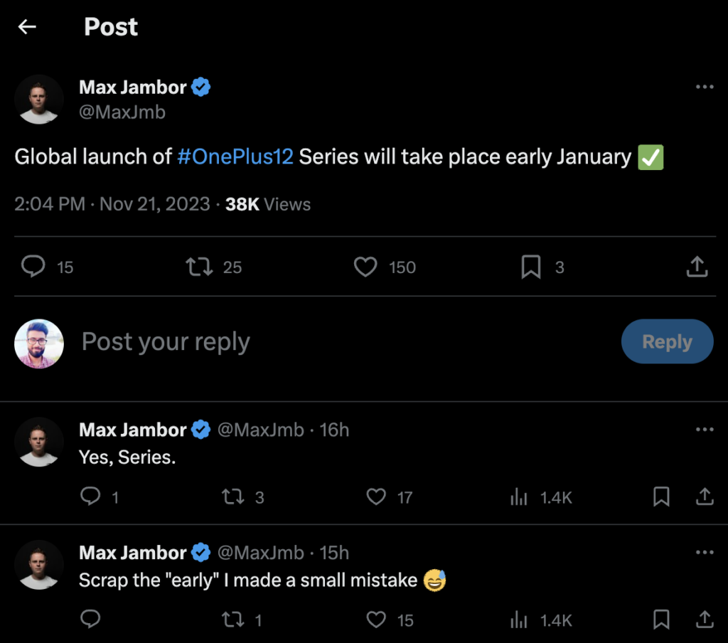 OnePlus 12 series global launch tip