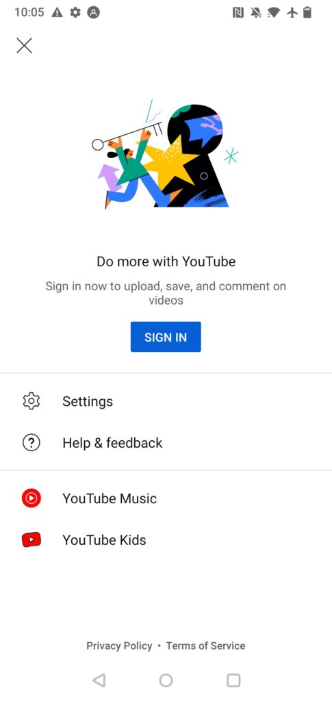 YouTube log in