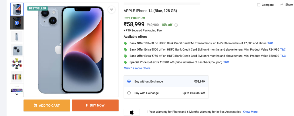 iPhone 14 Flipkart