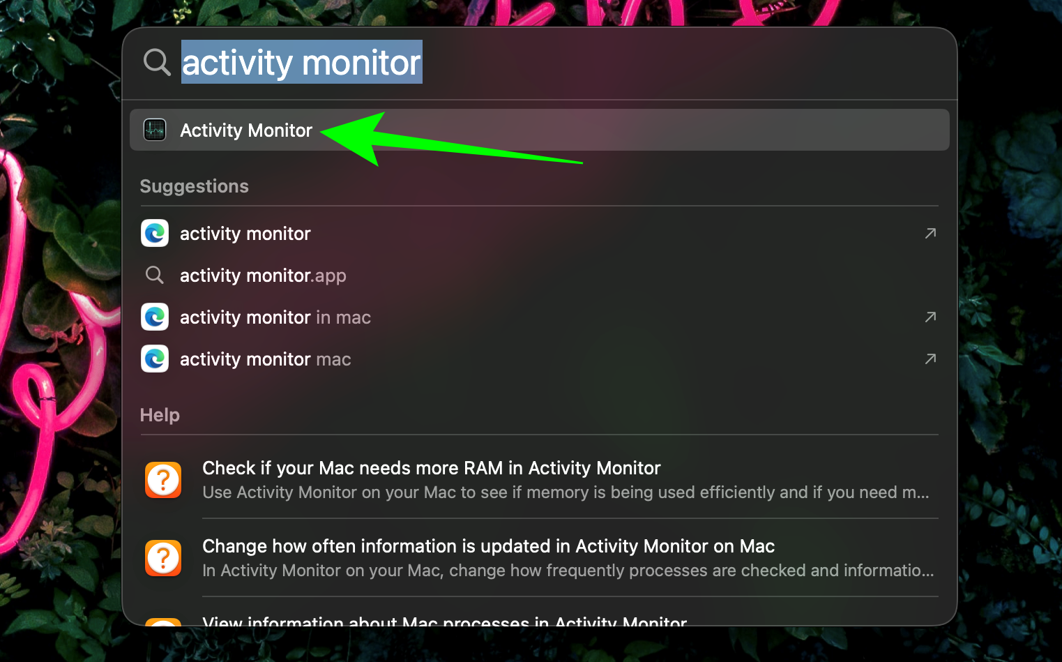 Check MacBook RAM using Spotlight Search