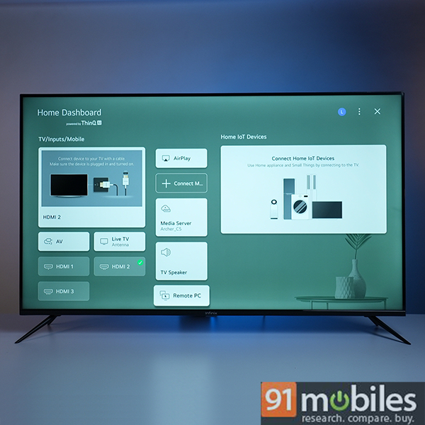 Infinix 55W1 QLED bezels