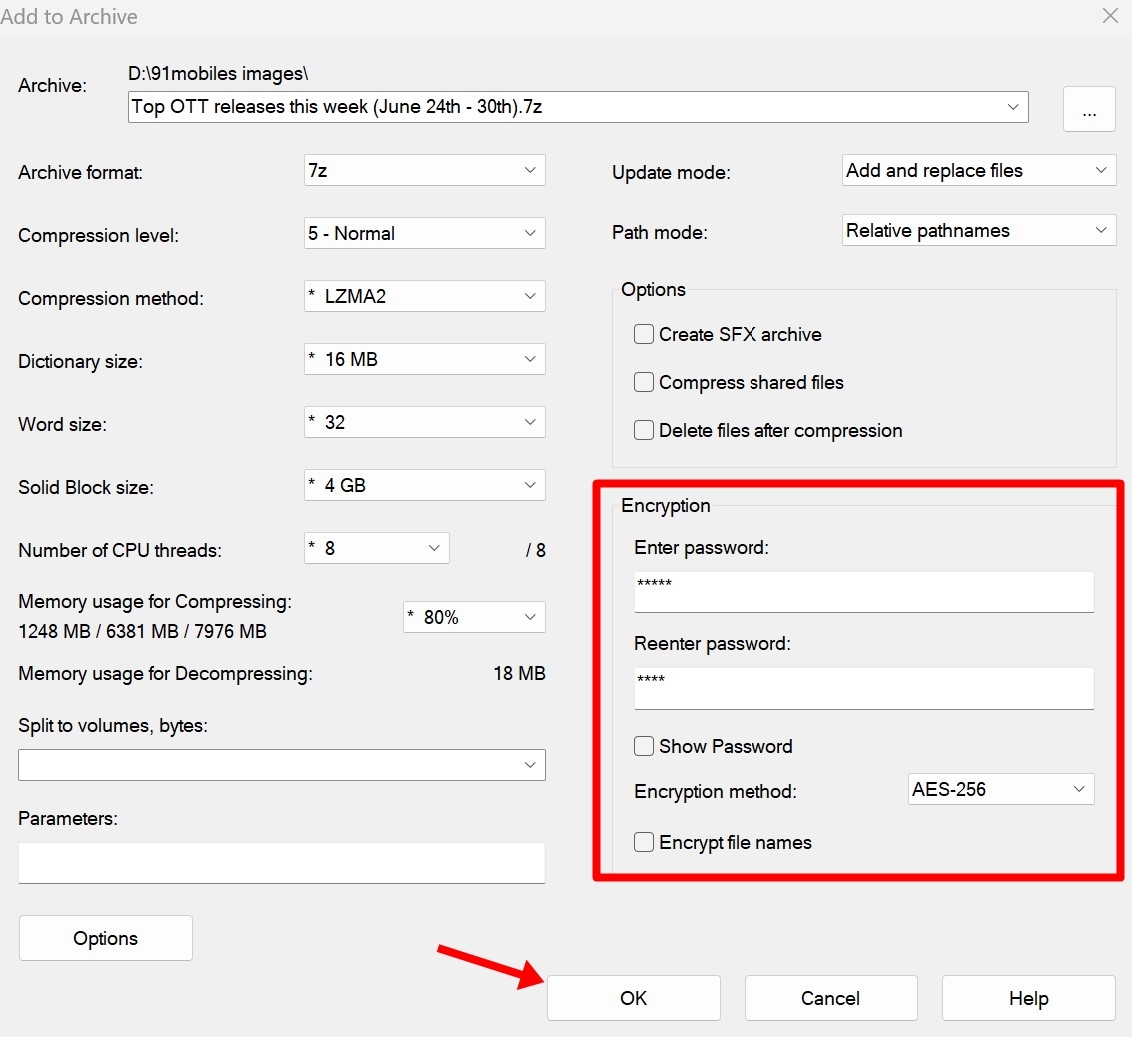 Lock Windows folders using 7Zip