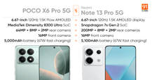 Comparing the POCO X6 Pro 5G and the Redmi Note 13 Pro 5G: how different are the two phones from each other?