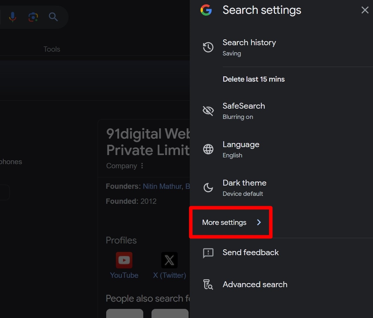 block websites using Google Search's SafeSearch feature