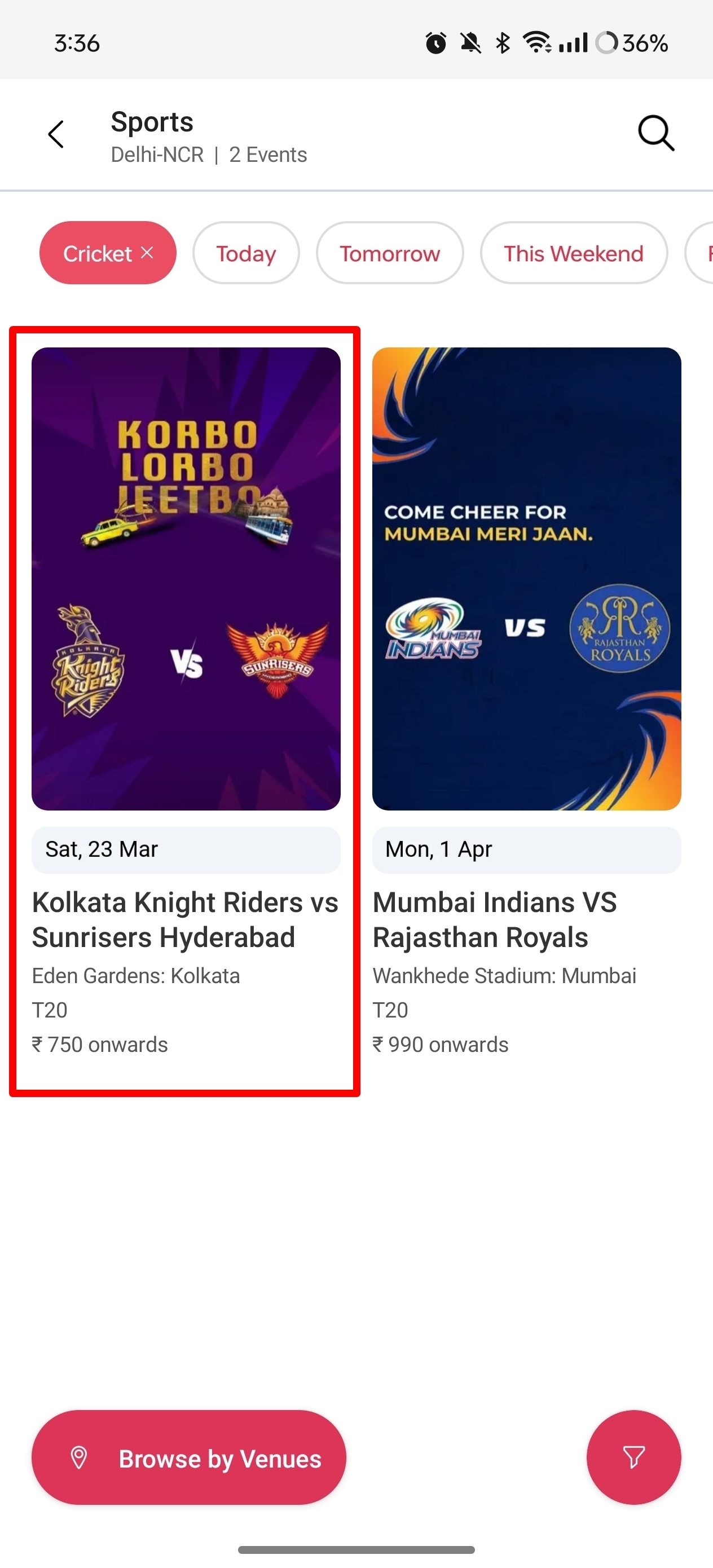 Book IPL 2024 tickets online via BookMyShow