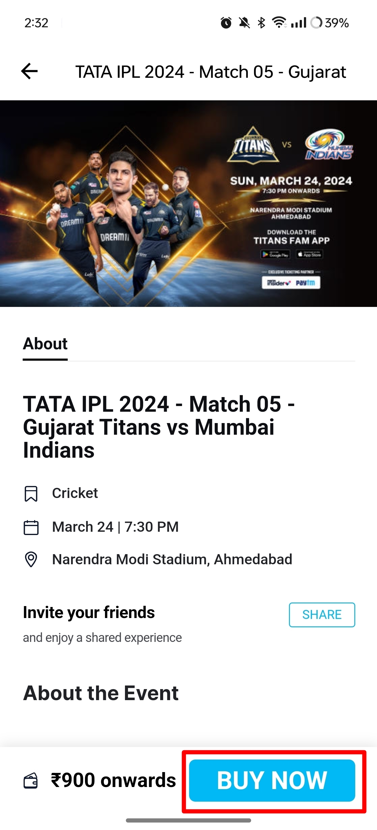 Book IPL 2024 tickets online via Paytm Insider
