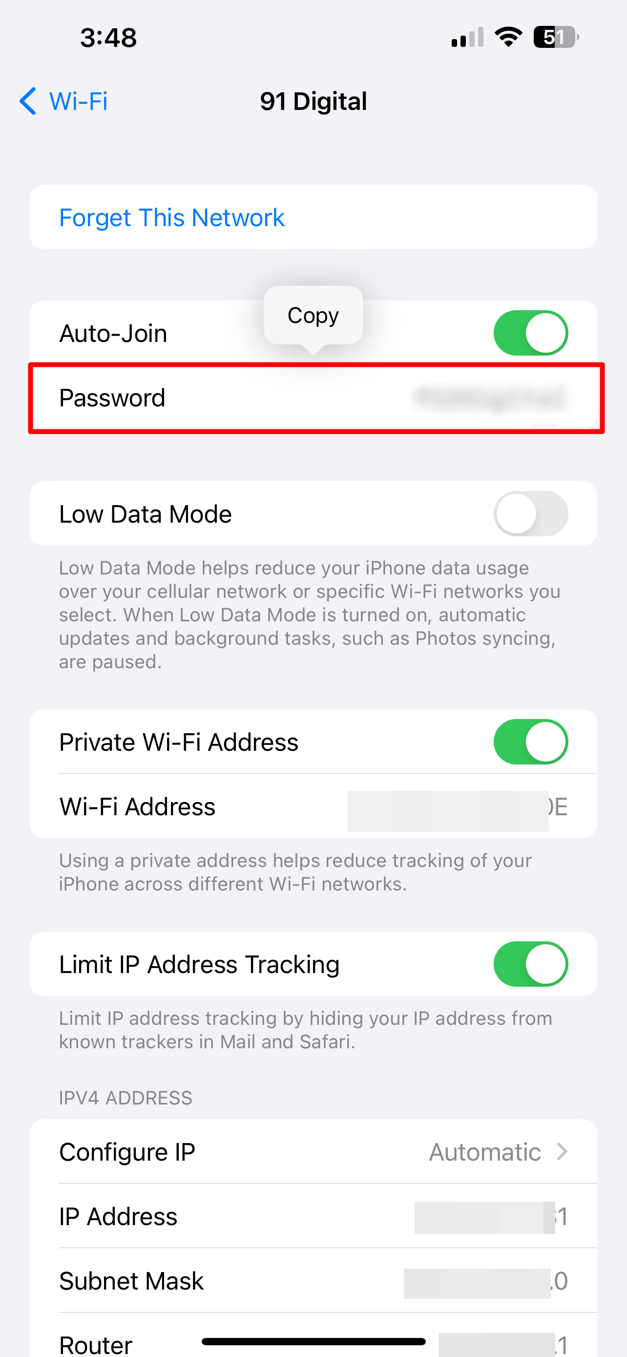 Find WiFi password on iPhone