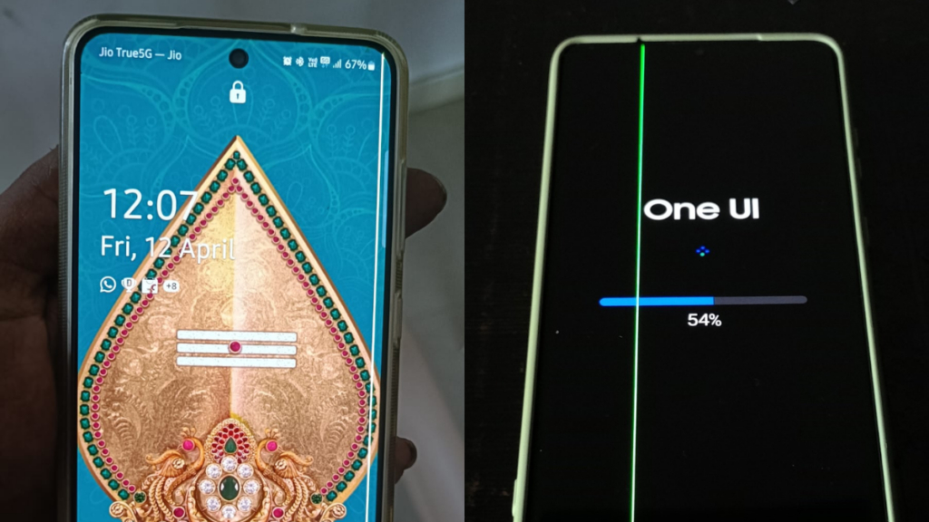 Samsung Galaxy S21 series green line