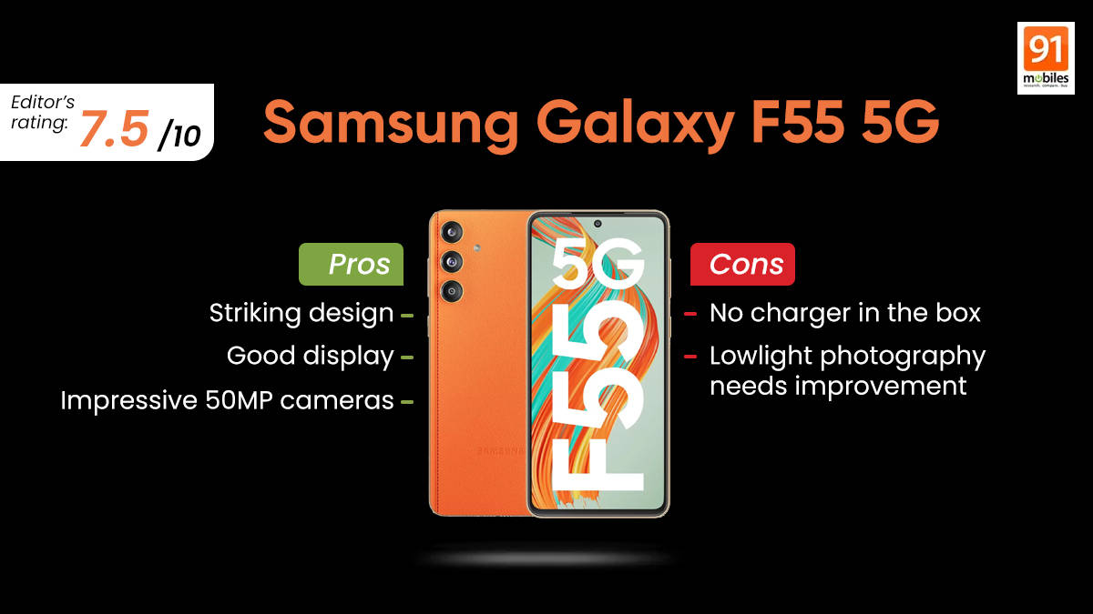 Samsung Galaxy F55 5G Review - Pros and cons, Verdict | 91Mobiles
