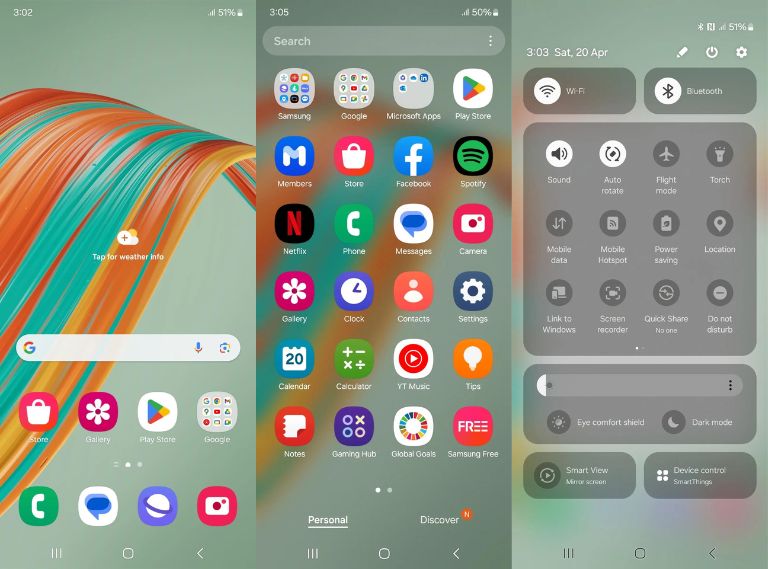 Samsung Galaxy F55 UI